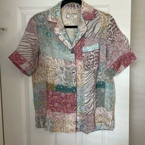 Johnny Was Garden Resort Button Down Blouse